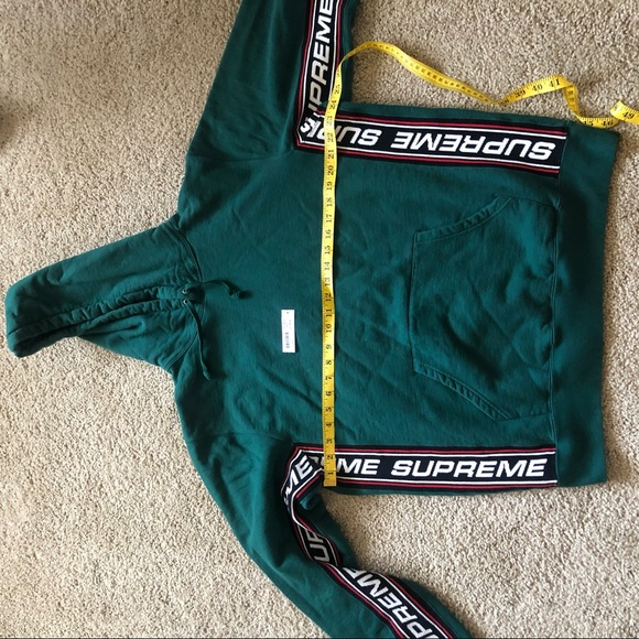 supreme text rib hoodie